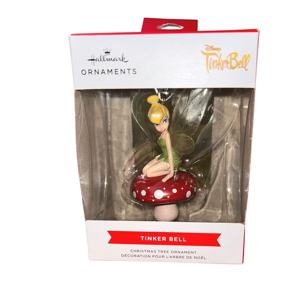 Hallmark Disney Tinker‎ Bell on Mushroom Christmas Tree Ornament  New
